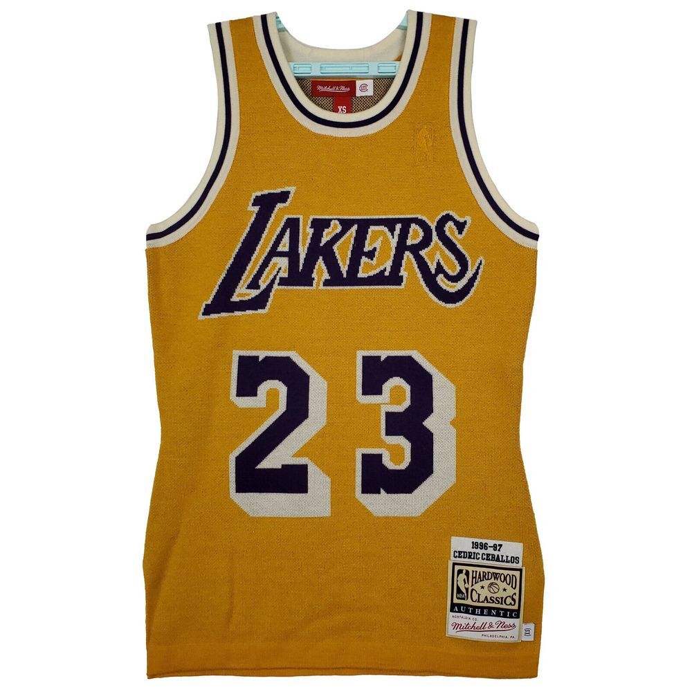 CLOT Cedric Ceballos LA Lakers Mitchell & Ness NBA‎ XS XSmall Knit Jersey New